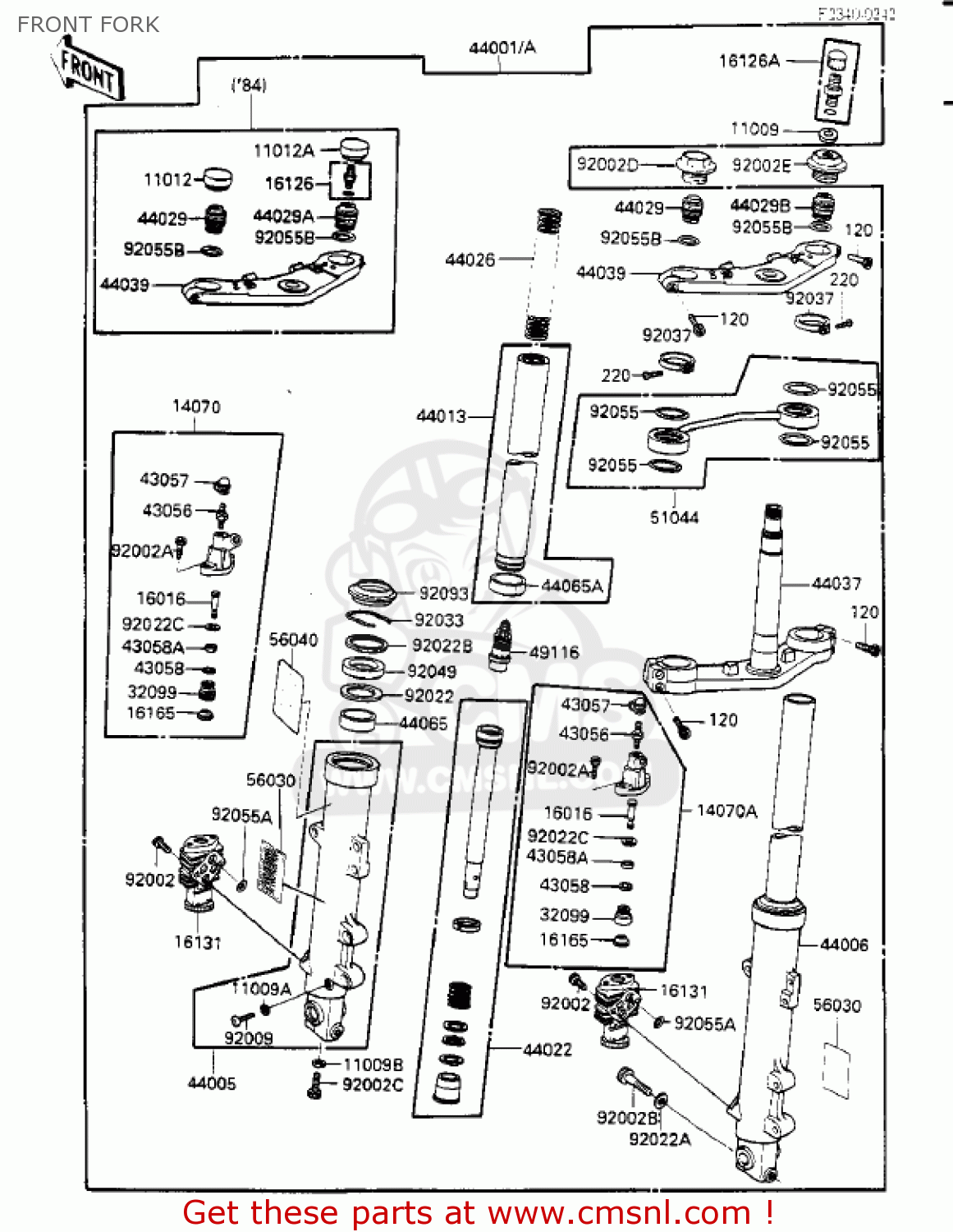 FRONT FORK ZX900A3 NINJA 1986 USA CALIFORNIA CANADA