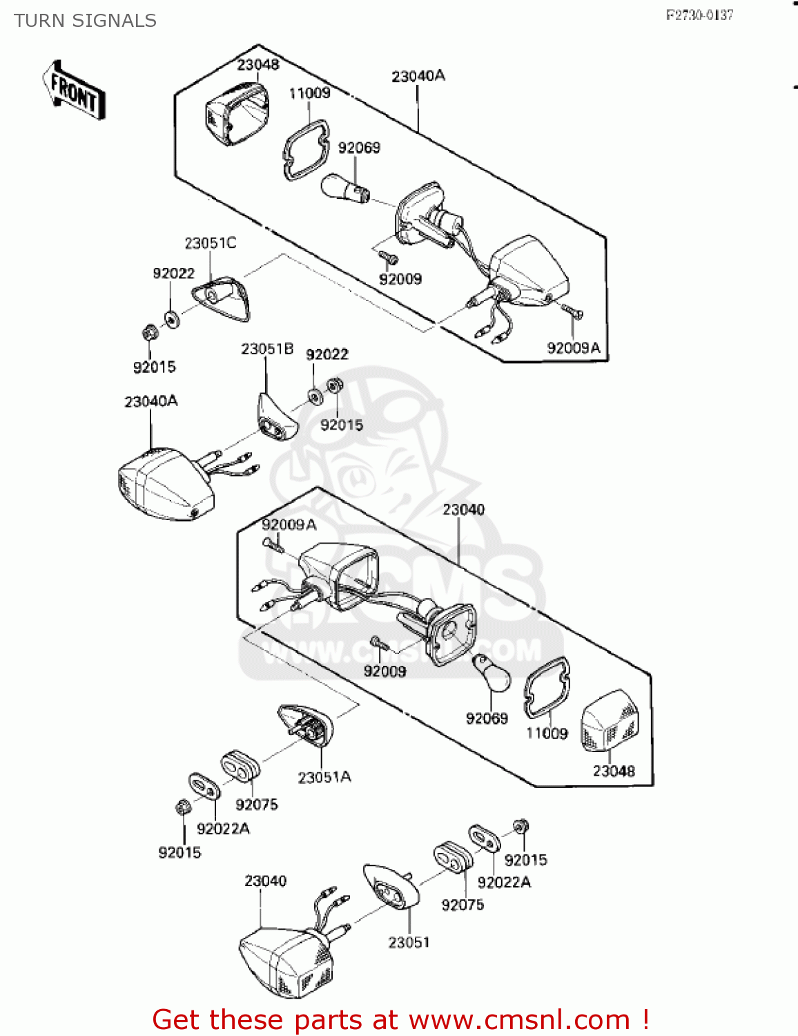 TURN SIGNALS ZX900A3 NINJA 1986 USA CALIFORNIA CANADA