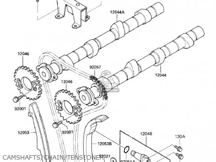CAMSHAFTS/CHAIN/TENSIONER - ZX900A3 NINJA 1986 USA CALIFORNIA CANADA