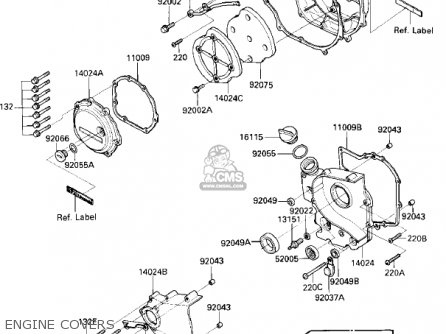 ENGINE COVERS - ZX900A3 NINJA 1986 USA CALIFORNIA CANADA