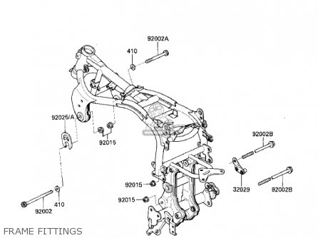 FRAME FITTINGS - ZX900A3 NINJA 1986 USA CALIFORNIA CANADA