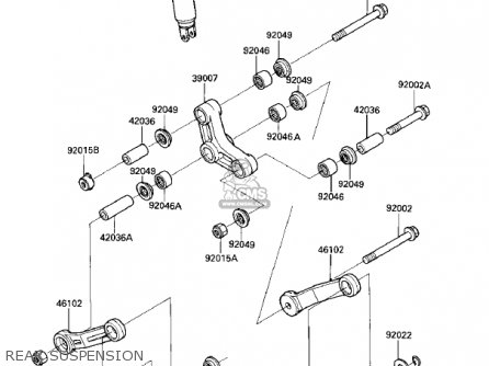 REAR SUSPENSION - ZX900A3 NINJA 1986 USA CALIFORNIA CANADA