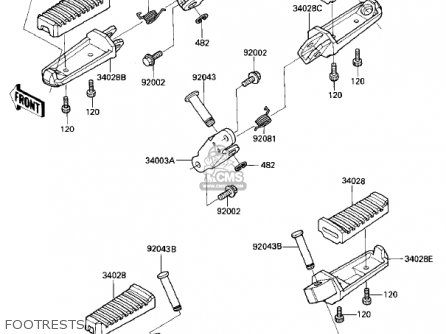 FOOTRESTS - ZX900A3 NINJA 1986 USA CALIFORNIA CANADA