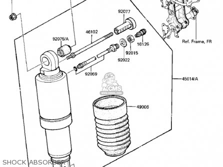 SHOCK ABSORBER - ZX900A3 NINJA 1986 USA CALIFORNIA CANADA