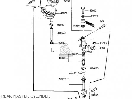 REAR MASTER CYLINDER - ZX900A3 NINJA 1986 USA CALIFORNIA CANADA