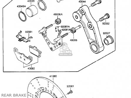 REAR BRAKE - ZX900A3 NINJA 1986 USA CALIFORNIA CANADA