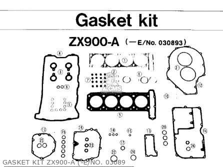 GASKET KIT ZX900-A (-E/NO. 03089 - ZX900A3 NINJA 1986 USA CALIFORNIA CANADA