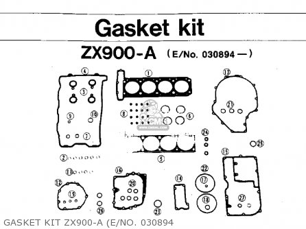 GASKET KIT ZX900-A (E/NO. 030894 - ZX900A3 NINJA 1986 USA CALIFORNIA CANADA