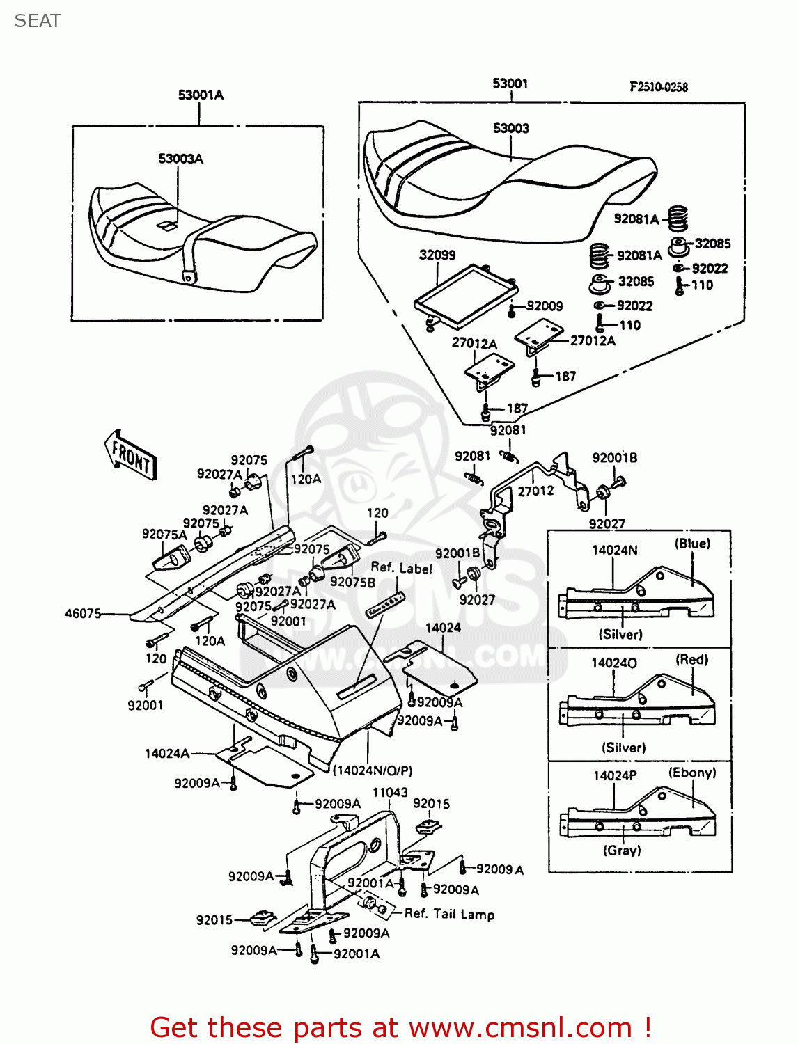 SEAT ZX900A4 GPZ900R 1987 EUROPE UK FG GR NR SD SP ST