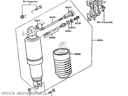SHOCK ABSORBER(S) - ZX900A4 GPZ900R 1987 EUROPE UK FG GR NR SD SP ST