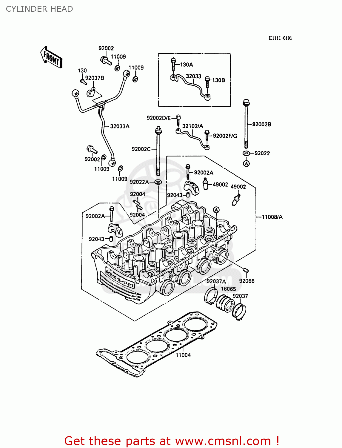 CYLINDER HEAD ZX900A5 GPZ900R 1988 EUROPE UK AR FG NR SD ST