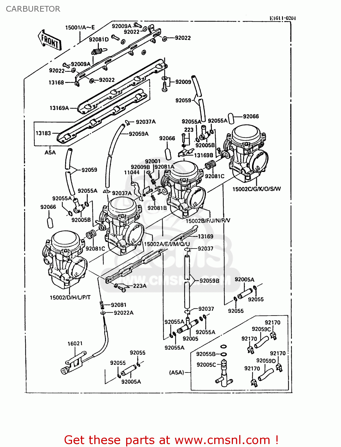 CARBURETOR ZX900A5 GPZ900R 1988 EUROPE UK AR FG NR SD ST