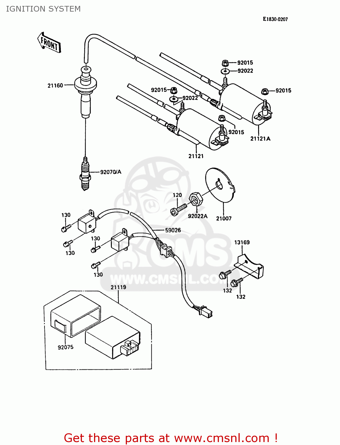 IGNITION SYSTEM ZX900A5 GPZ900R 1988 EUROPE UK AR FG NR SD ST