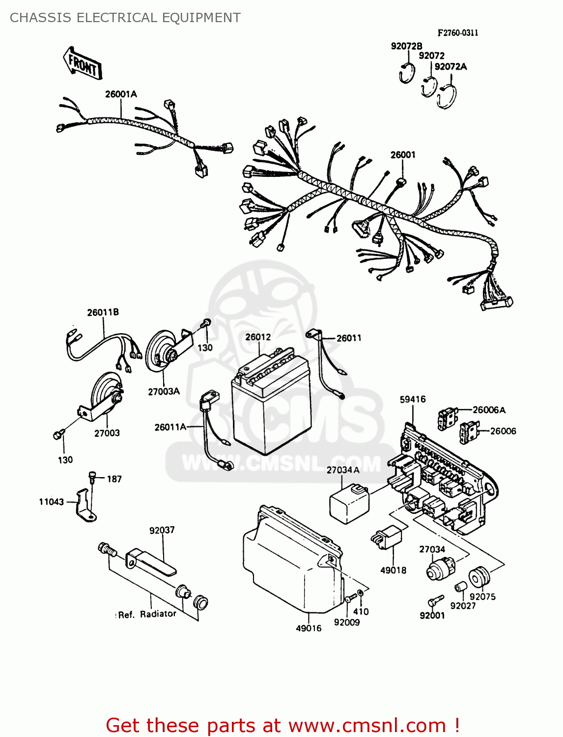 CHASSIS ELECTRICAL EQUIPMENT ZX900A5 GPZ900R 1988 EUROPE UK AR FG NR SD ST