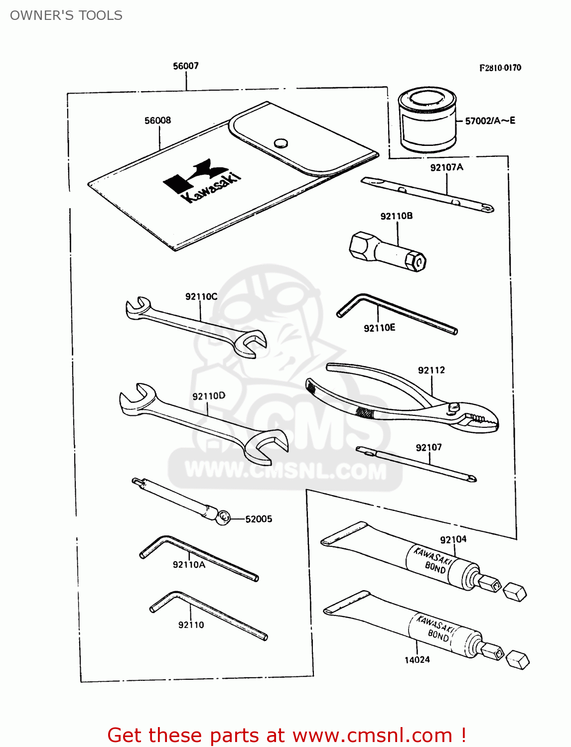 OWNER'S TOOLS ZX900A5 GPZ900R 1988 EUROPE UK AR FG NR SD ST