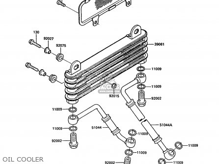 OIL COOLER - ZX900A5 GPZ900R 1988 EUROPE UK AR FG NR SD ST