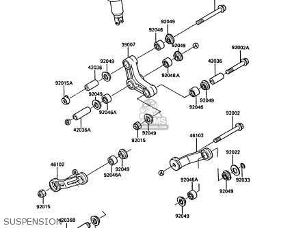SUSPENSION - ZX900A5 GPZ900R 1988 EUROPE UK AR FG NR SD ST