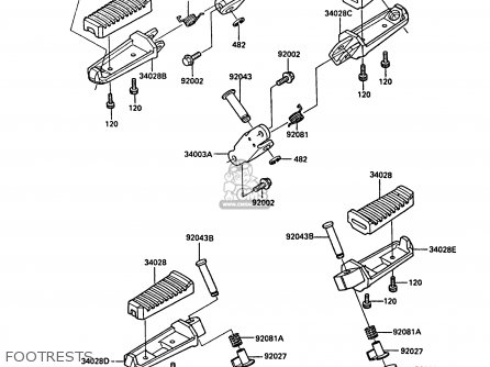FOOTRESTS - ZX900A5 GPZ900R 1988 EUROPE UK AR FG NR SD ST
