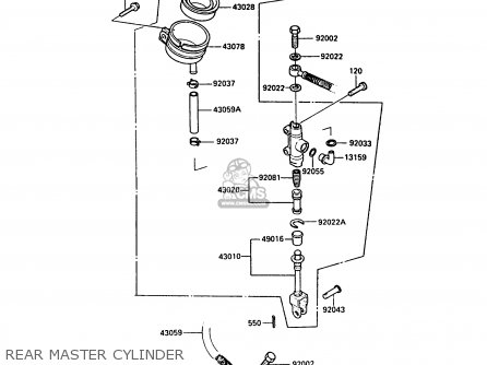 REAR MASTER CYLINDER - ZX900A5 GPZ900R 1988 EUROPE UK AR FG NR SD ST