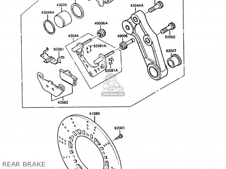 REAR BRAKE - ZX900A5 GPZ900R 1988 EUROPE UK AR FG NR SD ST