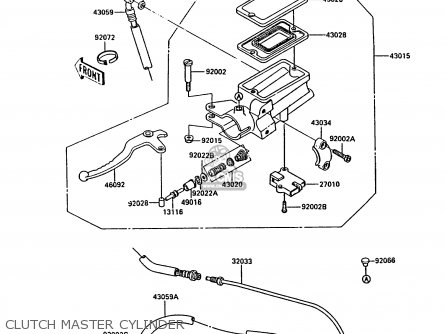 CLUTCH MASTER CYLINDER - ZX900A5 GPZ900R 1988 EUROPE UK AR FG NR SD ST