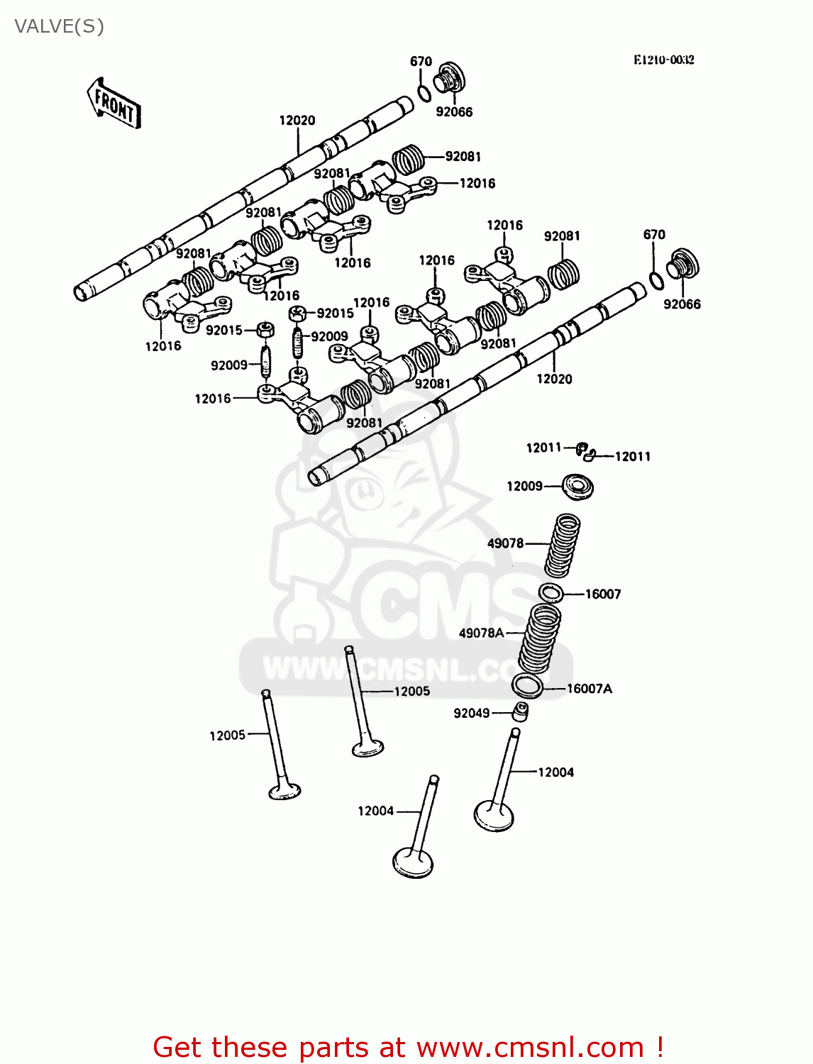 VALVE(S) ZX900A5A GPZ900R 1988 UNITED KINGDOM