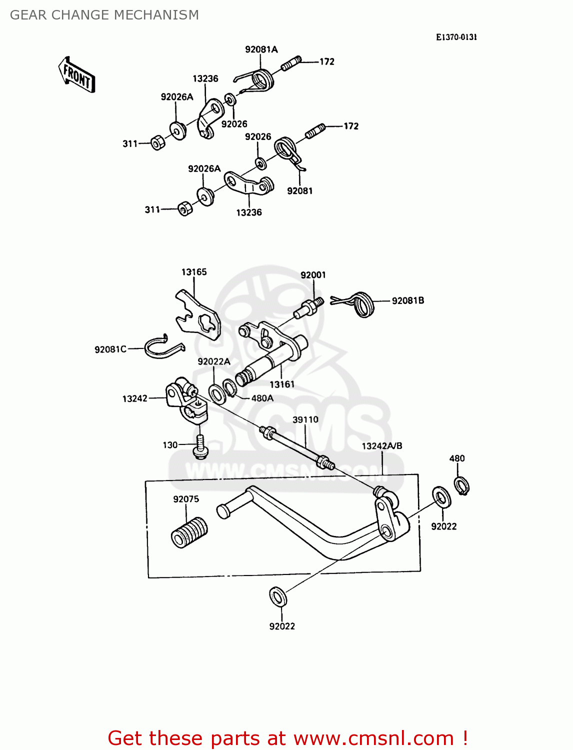 GEAR CHANGE MECHANISM ZX900A5A GPZ900R 1988 UNITED KINGDOM