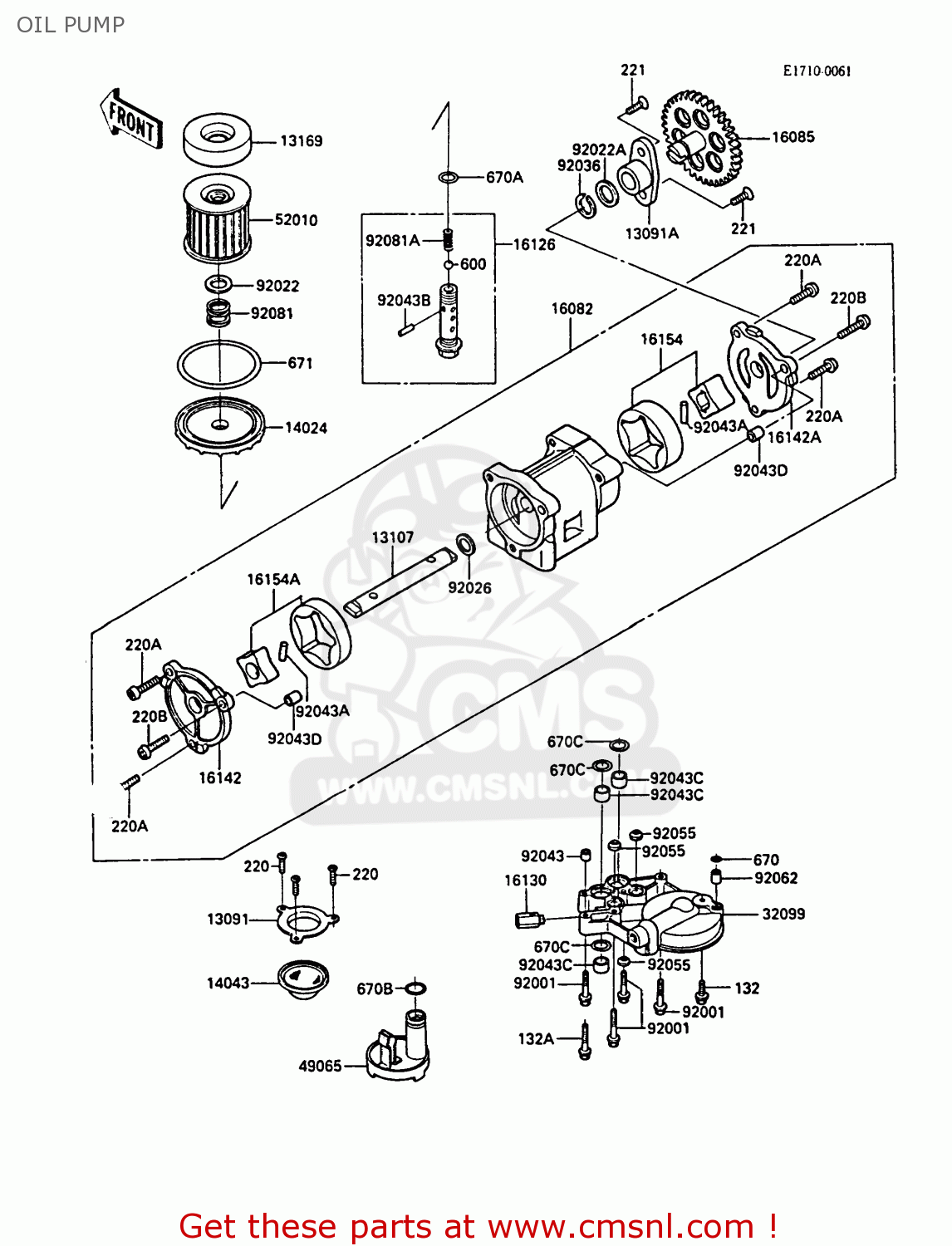 OIL PUMP ZX900A5A GPZ900R 1988 UNITED KINGDOM