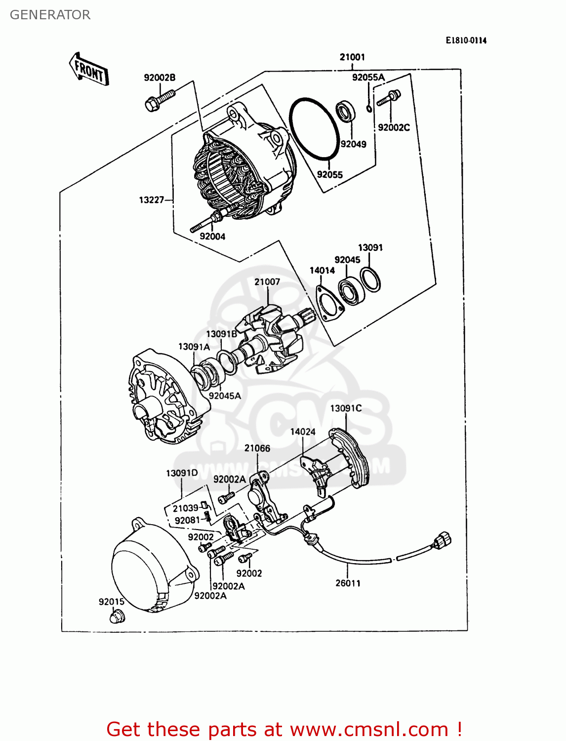 GENERATOR ZX900A5A GPZ900R 1988 UNITED KINGDOM