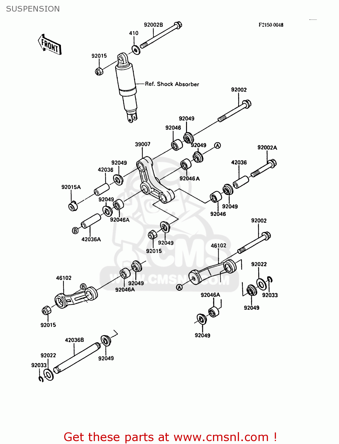 SUSPENSION ZX900A5A GPZ900R 1988 UNITED KINGDOM