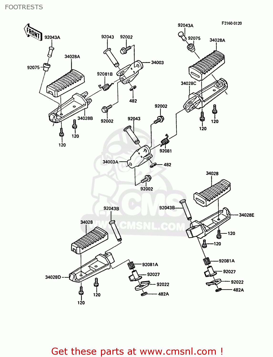 FOOTRESTS ZX900A5A GPZ900R 1988 UNITED KINGDOM