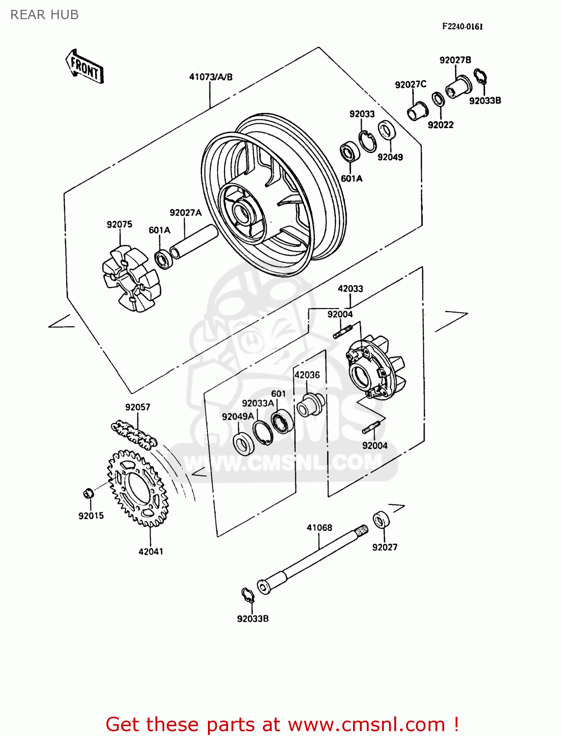 REAR HUB ZX900A5A GPZ900R 1988 UNITED KINGDOM