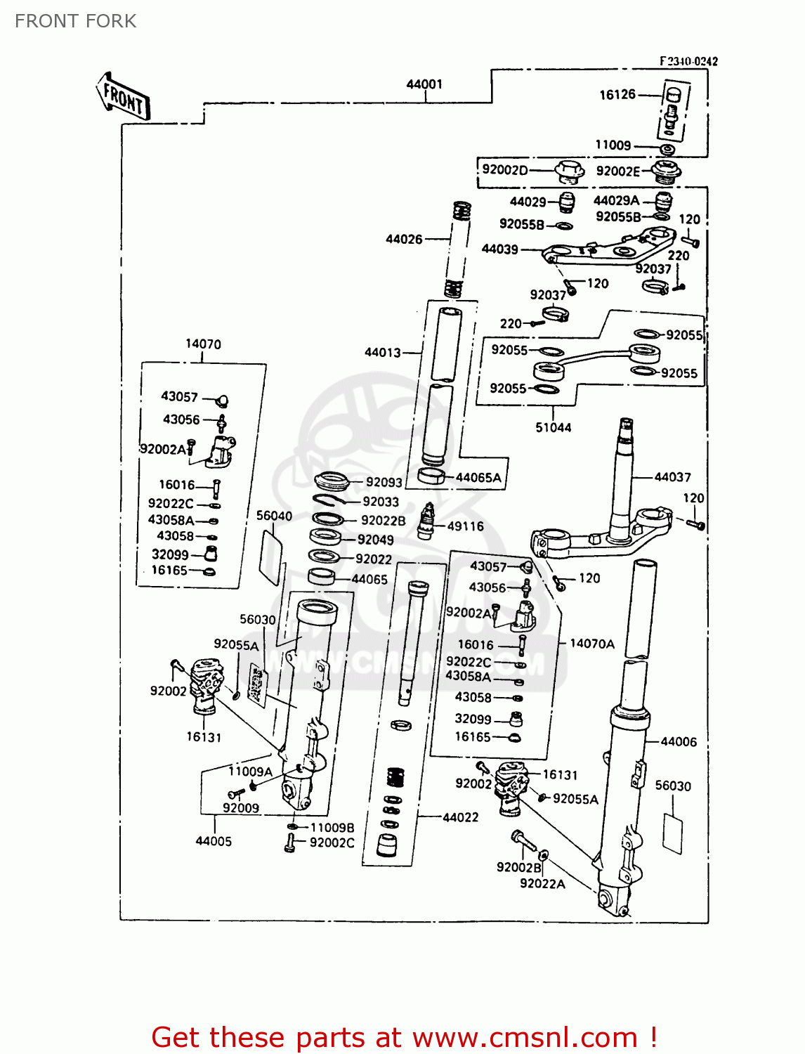 FRONT FORK ZX900A5A GPZ900R 1988 UNITED KINGDOM