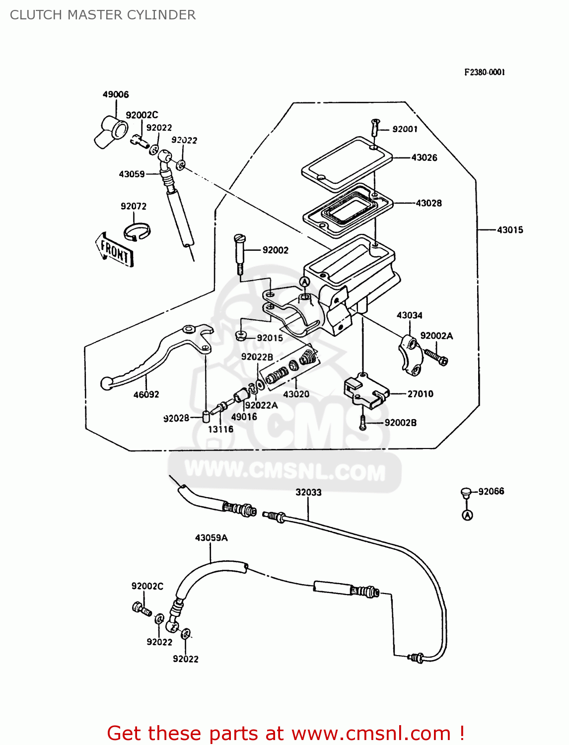 CLUTCH MASTER CYLINDER ZX900A5A GPZ900R 1988 UNITED KINGDOM