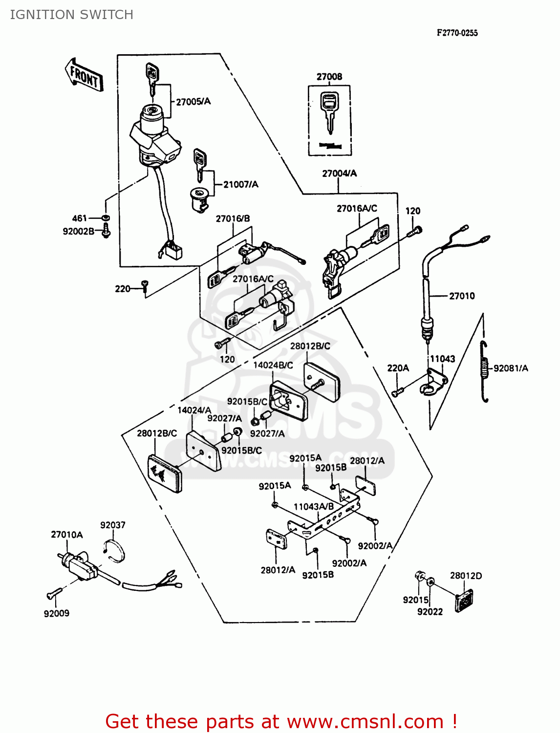 IGNITION SWITCH ZX900A5A GPZ900R 1988 UNITED KINGDOM