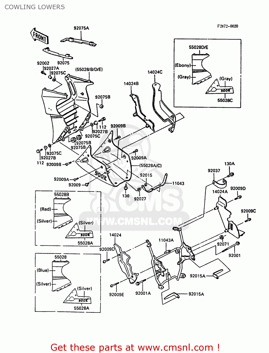 COWLING LOWERS ZX900A5A GPZ900R 1988 UNITED KINGDOM