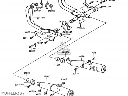 MUFFLER(S) - ZX900A5A GPZ900R 1988 UNITED KINGDOM