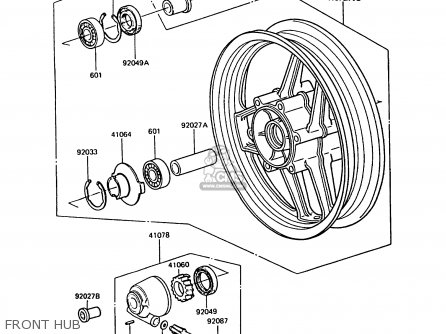 FRONT HUB - ZX900A5A GPZ900R 1988 UNITED KINGDOM