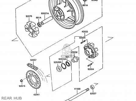REAR HUB - ZX900A5A GPZ900R 1988 UNITED KINGDOM