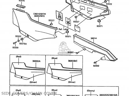 SIDE COVERS/CHAIN COVER - ZX900A5A GPZ900R 1988 UNITED KINGDOM