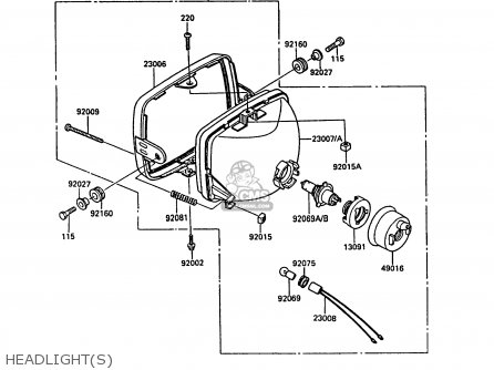 HEADLIGHT(S) - ZX900A5A GPZ900R 1988 UNITED KINGDOM