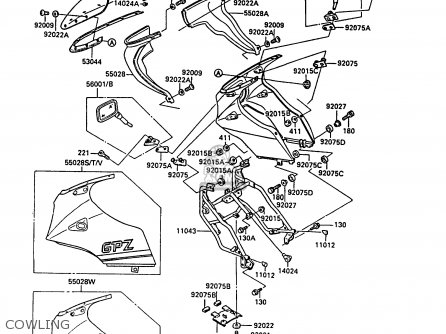 COWLING - ZX900A5A GPZ900R 1988 UNITED KINGDOM