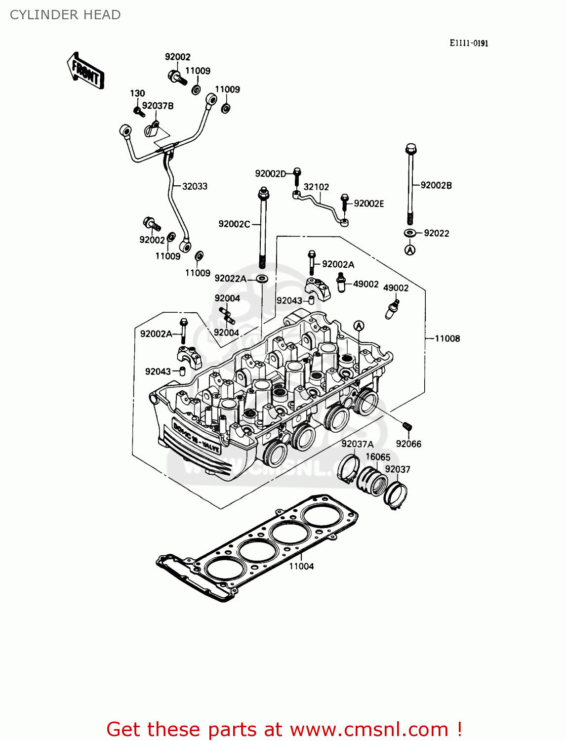 CYLINDER HEAD ZX900A6 1989 EUROPE UK FR FG NR SD