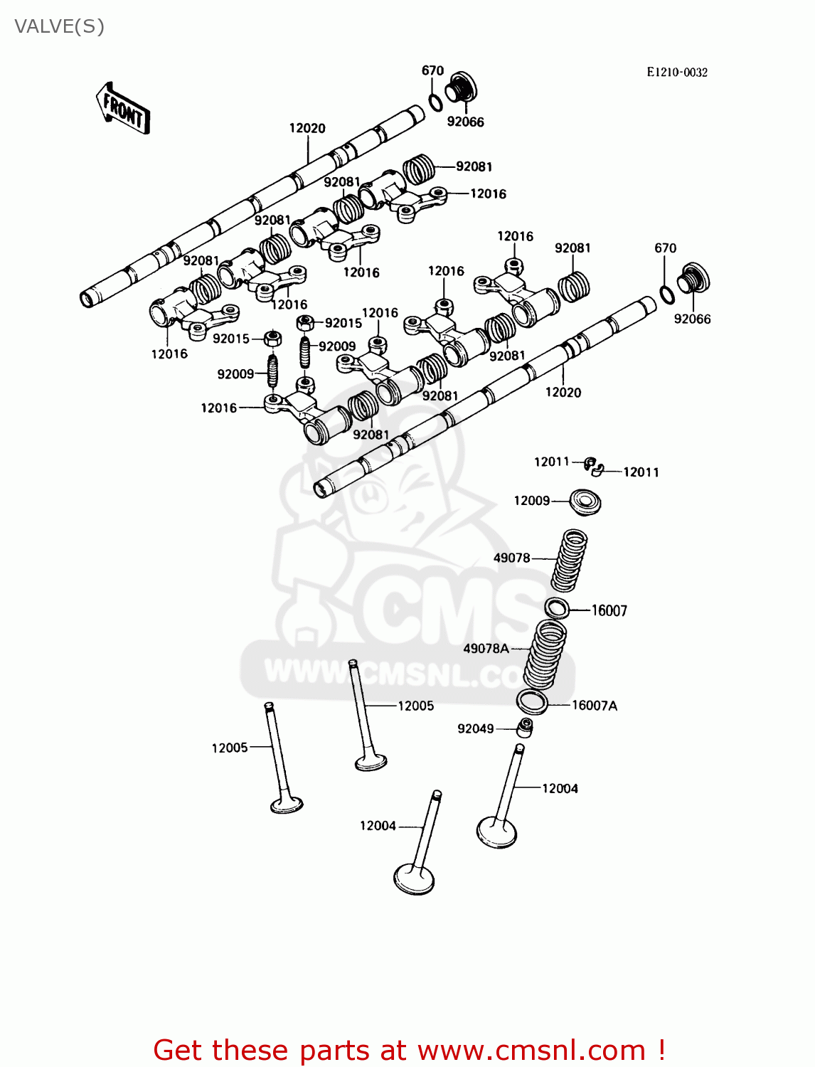 VALVE(S) ZX900A6 1989 EUROPE UK FR FG NR SD
