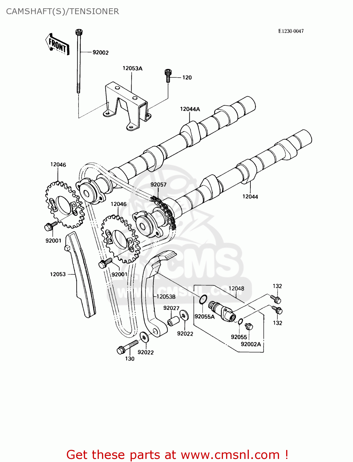 CAMSHAFT(S)/TENSIONER ZX900A6 1989 EUROPE UK FR FG NR SD