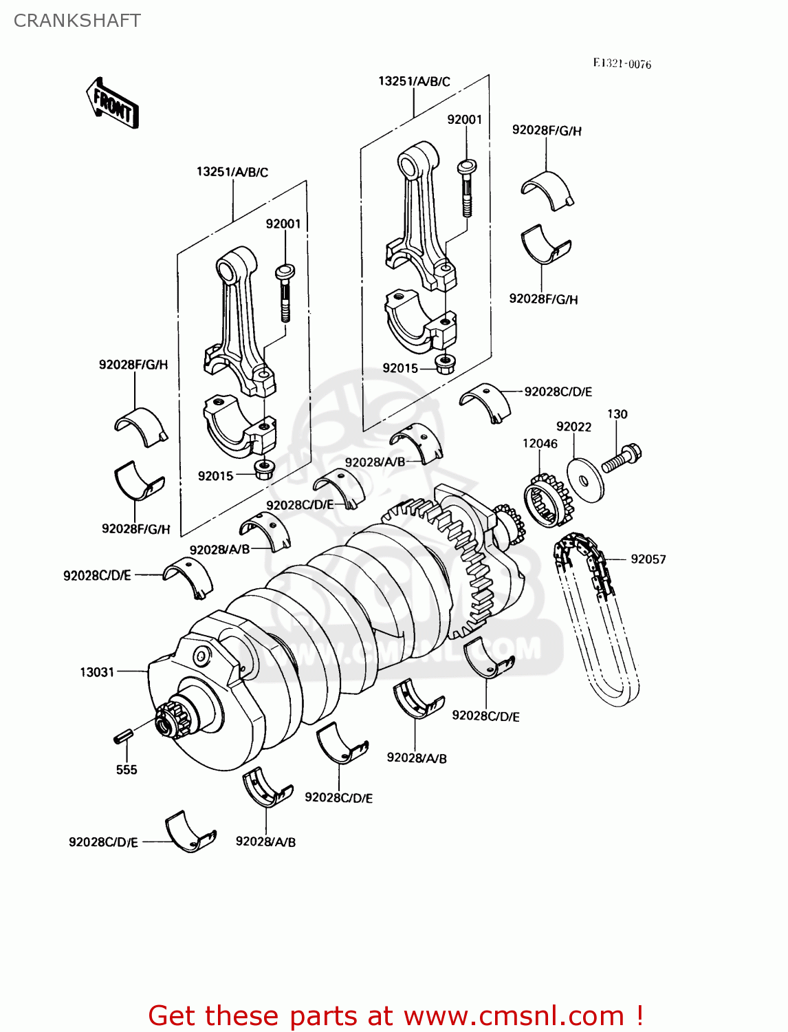CRANKSHAFT ZX900A6 1989 EUROPE UK FR FG NR SD