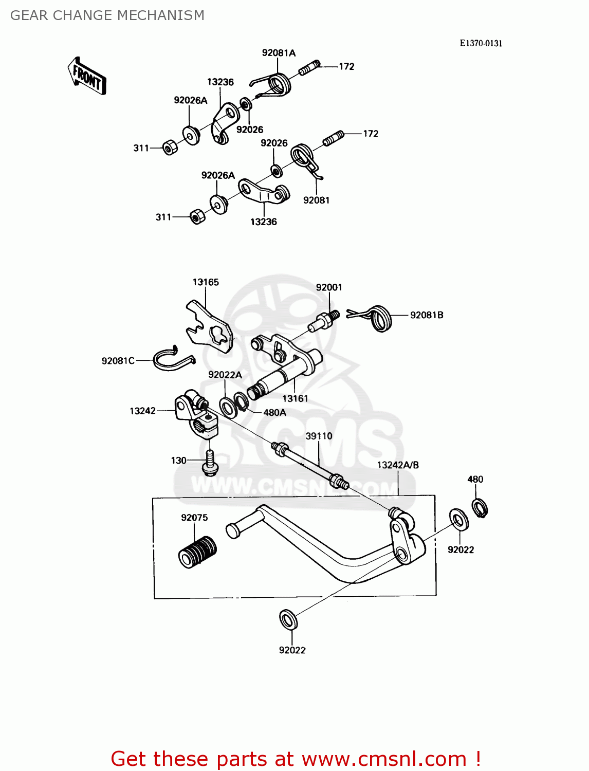 GEAR CHANGE MECHANISM ZX900A6 1989 EUROPE UK FR FG NR SD