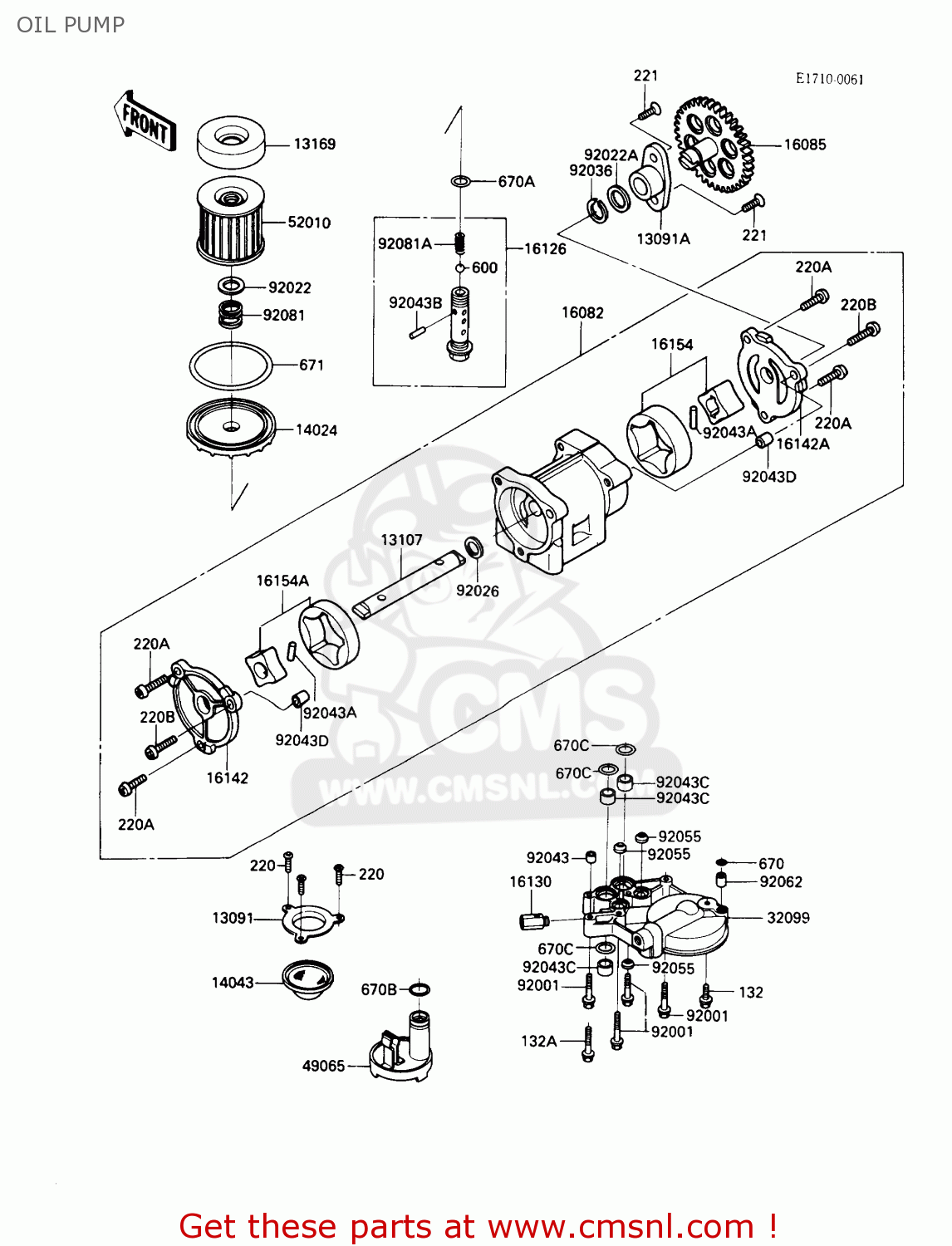 OIL PUMP ZX900A6 1989 EUROPE UK FR FG NR SD