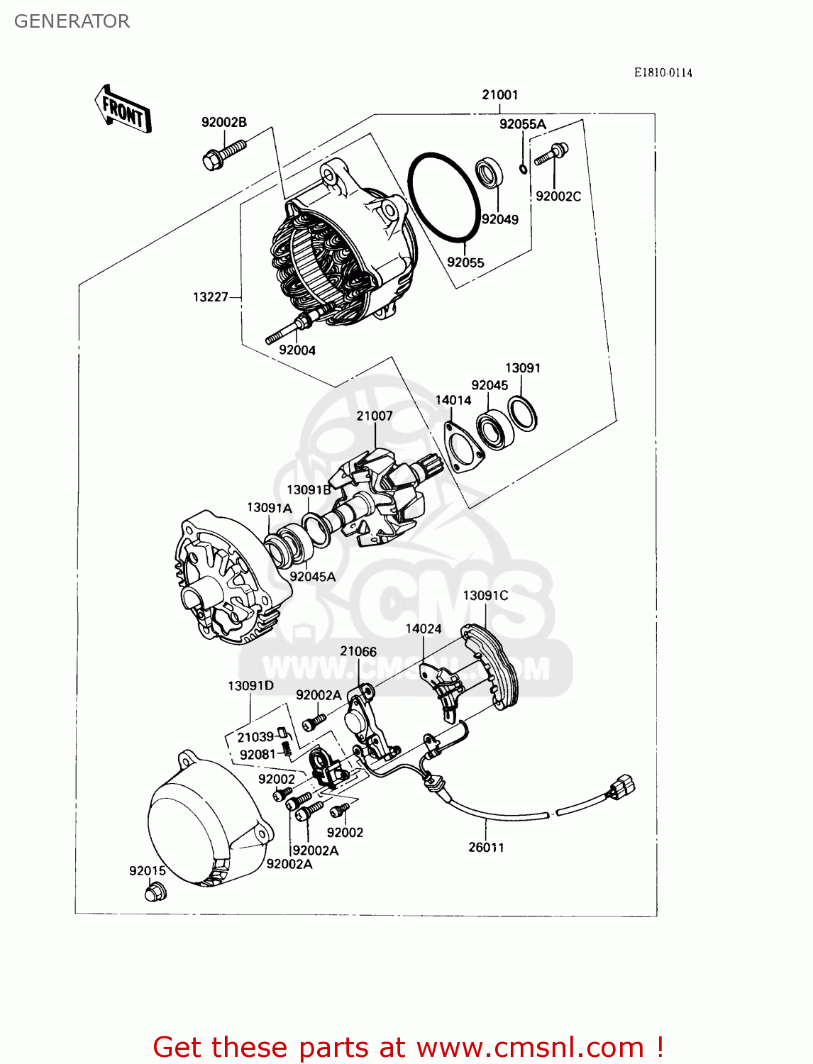 GENERATOR ZX900A6 1989 EUROPE UK FR FG NR SD