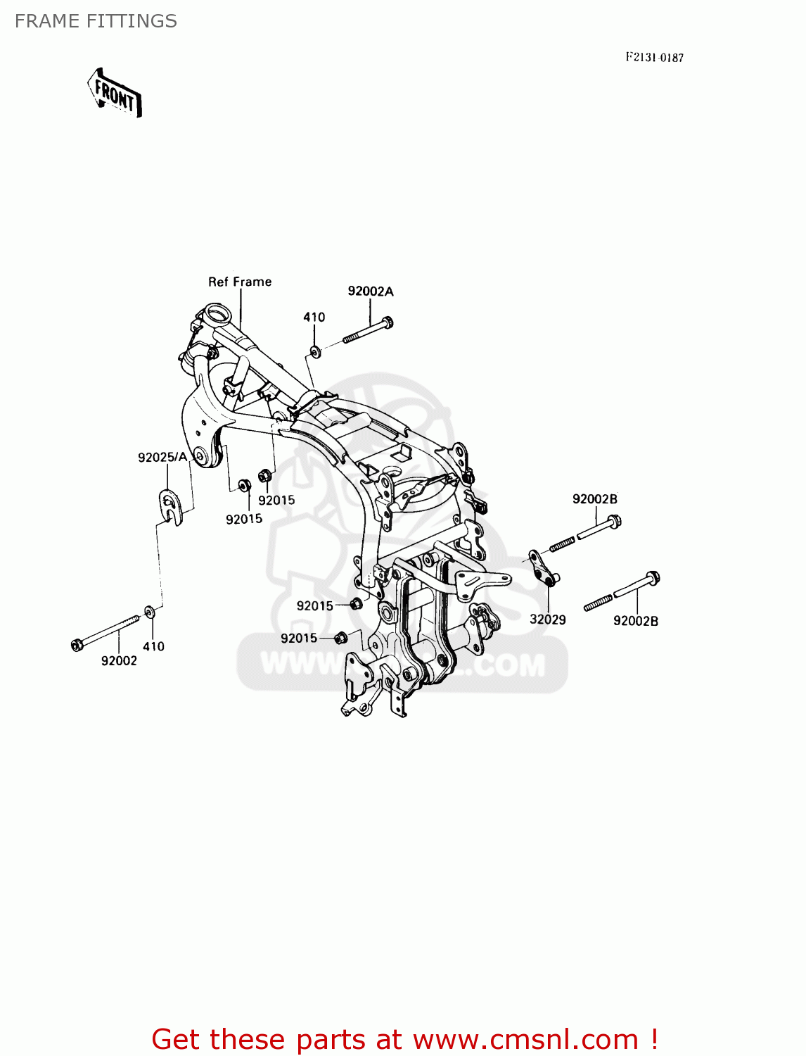 FRAME FITTINGS ZX900A6 1989 EUROPE UK FR FG NR SD